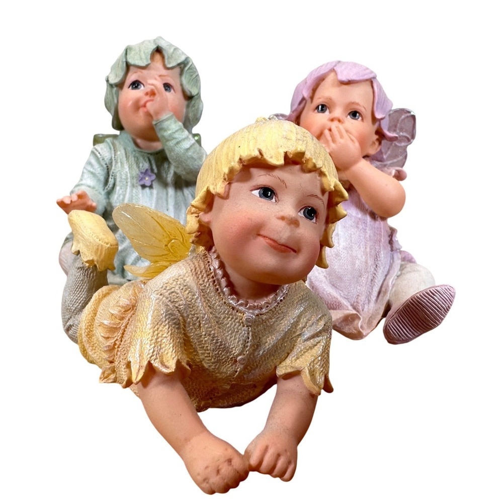 VTG Boyds Bears Faerietots Figurines SET of 3 Oops Tummie Comfy Y2K NUMBERED